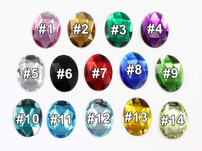 40x30mm Purple Amethyst H105 Large Flat Back Oval Acrylic Rhinestones Cosplay - Image 6