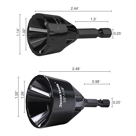 Tungsten Carbide Inner and Outer Deburring External Chamfer Tool Set for Removing Burr, Quick Release Hex Shank Deburring Tool for Metal Rod, Tube, Copper/PVC Pipe