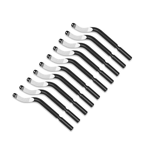 Deburring Tool Set with 10 High-Speed Steel BS1010 Blades – Askwhy Rotary Burr Removal Tool for Metal, Plastic, 3D Prints, PVC Tubes – Efficient Deburrer for Aluminum, Copper, and More (Black)