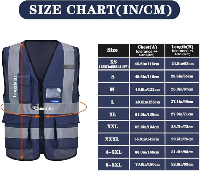 A-SAFETY navy blue high visible vest