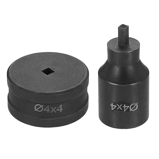 HARFINGTON Hydraulic Hole Punch Die 4x4mm Square Hole 40Cr Steel Electric Punching Kit for CH70 Electric Punching Machine, Black