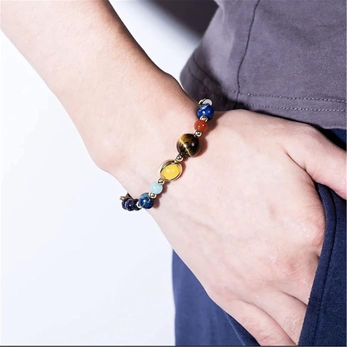 ONLYJUMP Planet Bracelet Solar System Universe Galaxy Bracelet Handmade Natural - Image 4