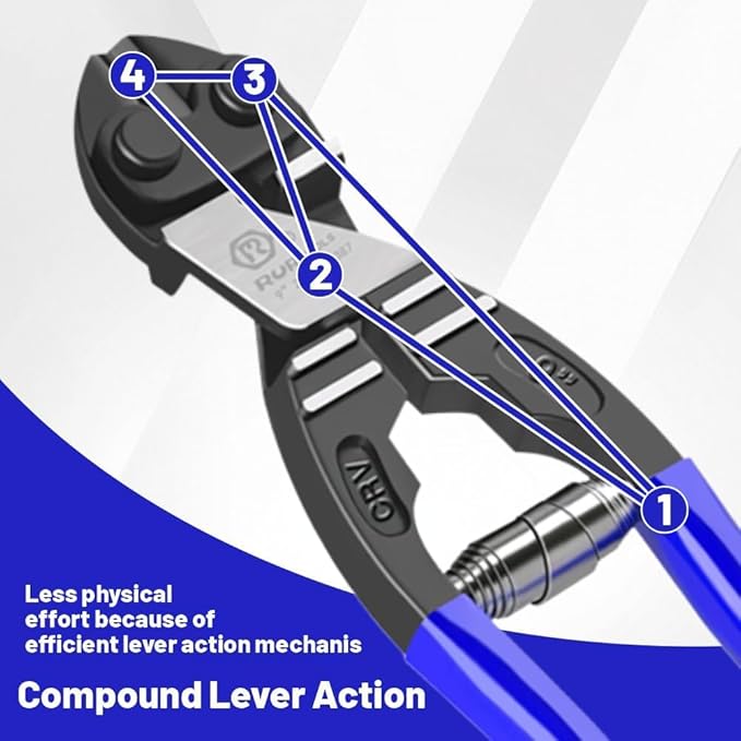 9-inch Bolt Cutters - Wire Cutters Heavy Duty for Chains and Screws,CR-V Steel Blade,Spring-Loaded Design,Soft Grip & Lock for Wires, Chains, Screws, Hardware
