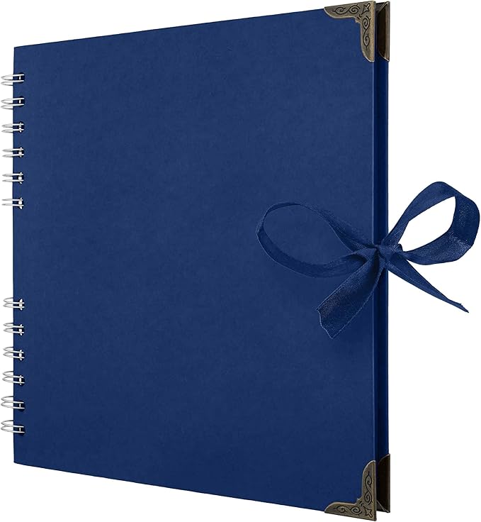 Bstorify Square Scrapbook Photo Albums 8 x 8 Inch Blue Hardcover by Bstorify