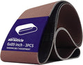 3 Pcs 6 x 89 Inch Assorted Aluminum Oxide Sanding Belt - 80/120/240 Grit