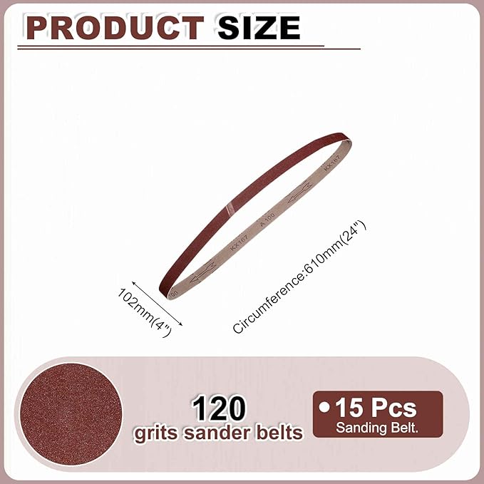 HARFINGTON 1 x 42 Inch Sanding Belts, 10 Pcs 100 Grits Aluminum Oxide Abrasive Belt Sander File Belt for Woodworking, Metal Polishing, Knife Sharpener