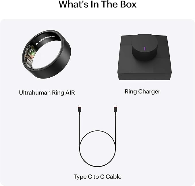 ULTRAHUMAN Ring AIR-Smart Ring Health Tracker, Size First Sizing Kit,Sleep Tracker,Smart Ring for Men/Women,Fitness Tracker (Made in India, Matte Grey, 9)
