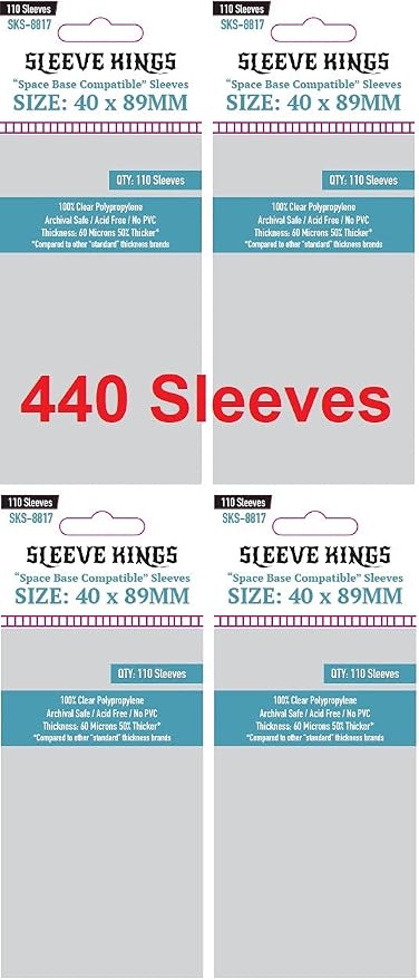 Sleeve Kings Space Base Compatible Sleeves 40 X 89 mm by SleeveKings