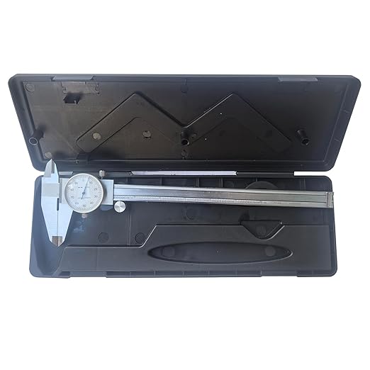 8 Inch Dial Caliper, MFQNENLK 4-Way Measurement Calipers, 0.001 Accuracy Imperial Shockproof Measuring Tool with Plastic Case (Dial Caliper 0-8" Range)