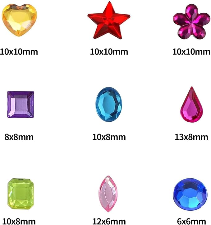 JPSOR 900pcs Gems Jewels for Crafts, Acrylic Flatback Rhinestones for Halloween - Image 2