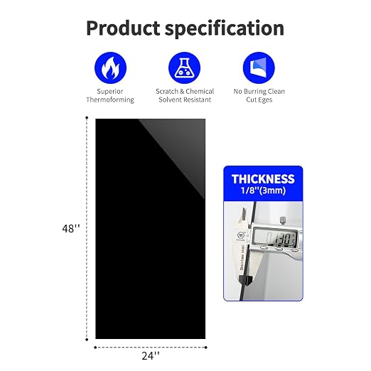 Art3d 1/8" Thick Plexiglass Sheets in Black - Image 2