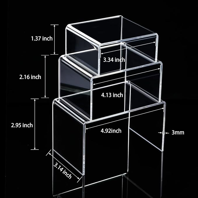 Chuangdi 2 Sets Acrylic Display Risers, Product Stand, Jewelry Display Riser - Image 2