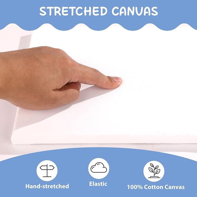 ESRICH Stretched Canvases for Painting 8x10, 10 Pack 8x10 Canvas Value Pack - Image 5