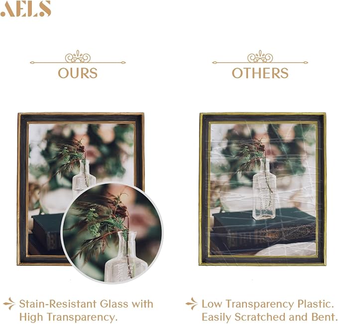 AELS 8x10 Inch Vintage Picture Frame, Elegant Antique Photo Frames - Image 3