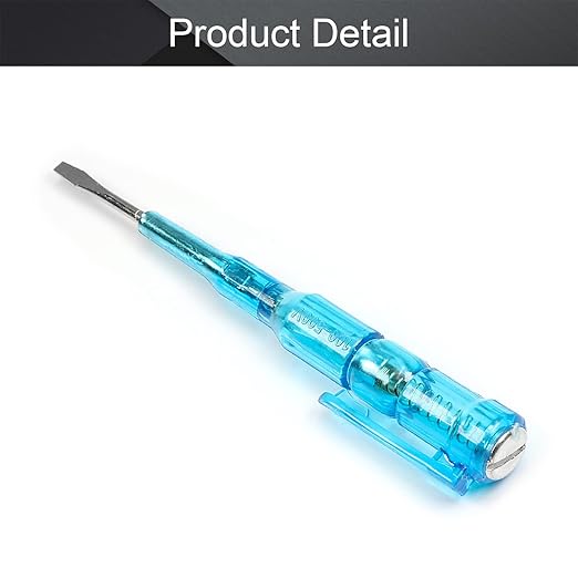 Fielect 2pcs Voltage Detector Pen Test Screwdriver Steel Batch Screwdriver Test Pencil JRDB-107 AC/DC 100-500V Blue Clear