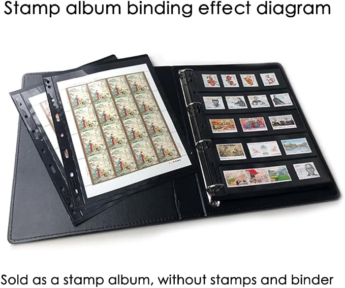 Stamp Pages, 3 Rows Pages for Stamp Collectors, 9-Hole Standard Page Fit Stamp - Image 5