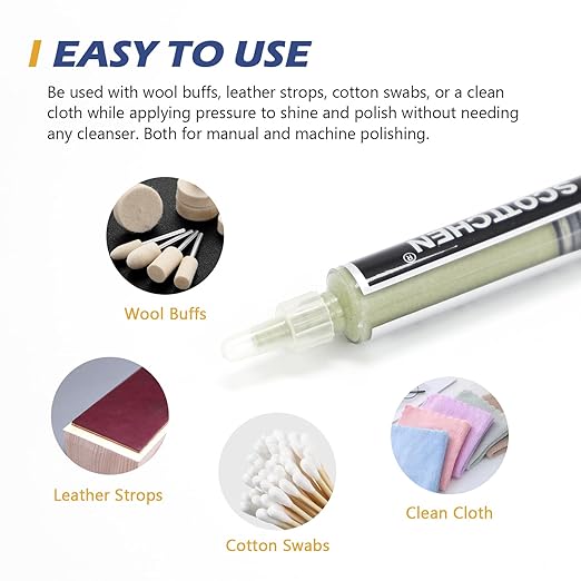 SCOTTCHEN Diamond Polishing Paste,800 Grit 12-25 Microns Lapping Compound with 50% Concentration of Diamond Powders for Jewelry, Metal, Ring, Glass, Coin,etc.-5 Gram