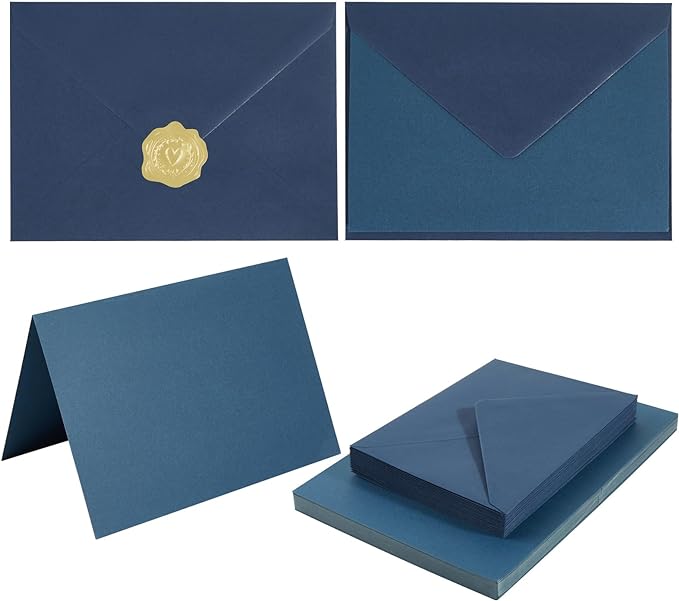 50 Pack Navy Blue A6 Envelopes by Toperd
