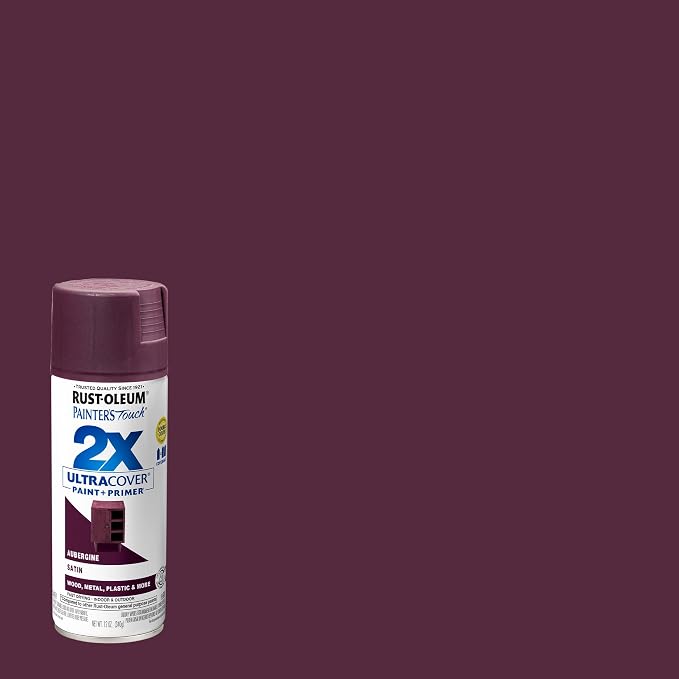 Rust-Oleum Painter's Touch 2X Ultra Cover Spray Paint, Satin Aubergine | Indoor - Image 2