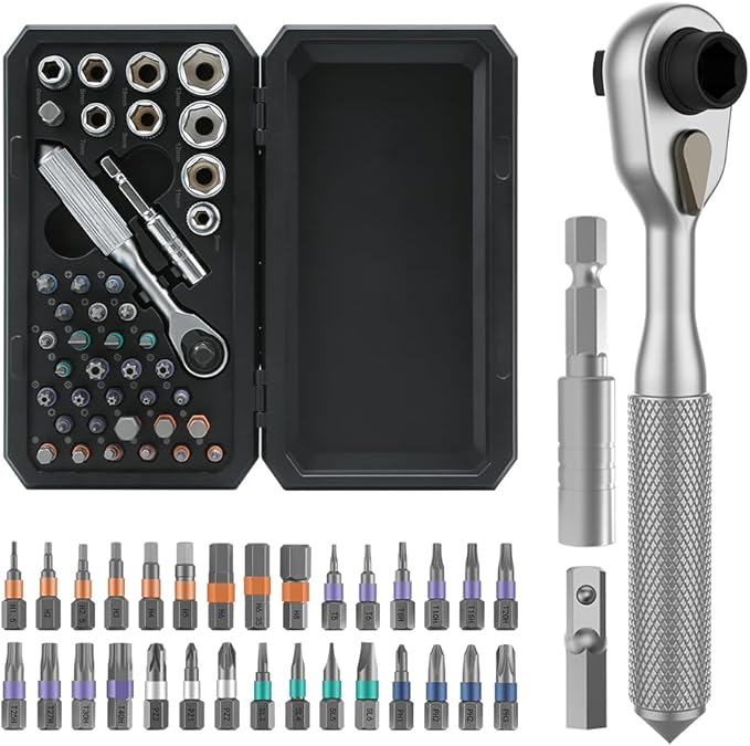 ratchet screwdriver set, magnetic screwdriver set, DIY combination soft shaft, suitable for furniture assembly, electrical maintenance, bicycle tools