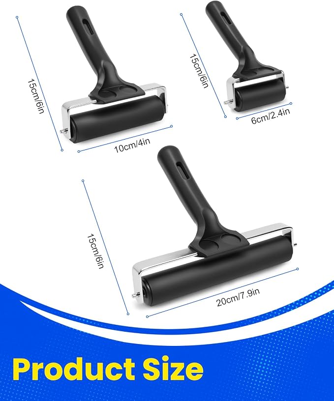 UCEC Brayer Rollers for Crafting – Durable Rubber Ink Roller, Brayer Roller for - Image 2