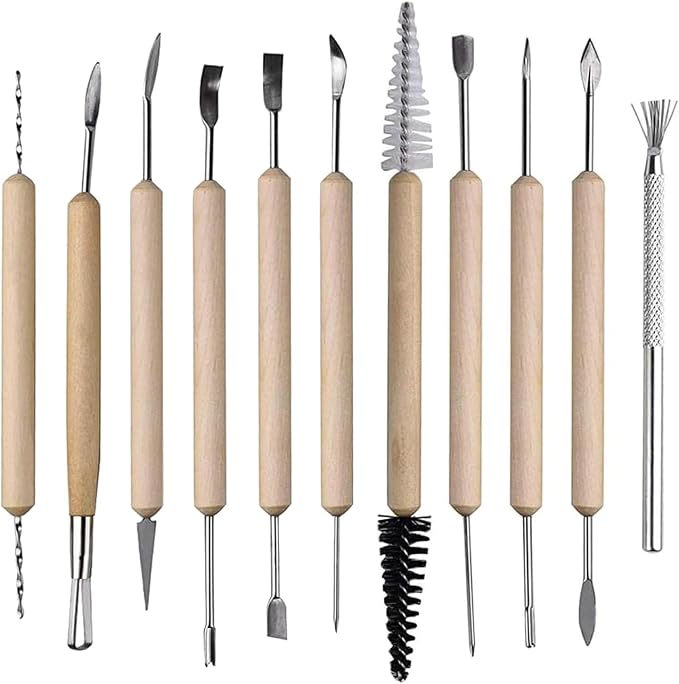 S & E TEACHER'S EDITION 11 Pcs Pottery & Clay Sculpting Tools, Double-Sided - Image 2