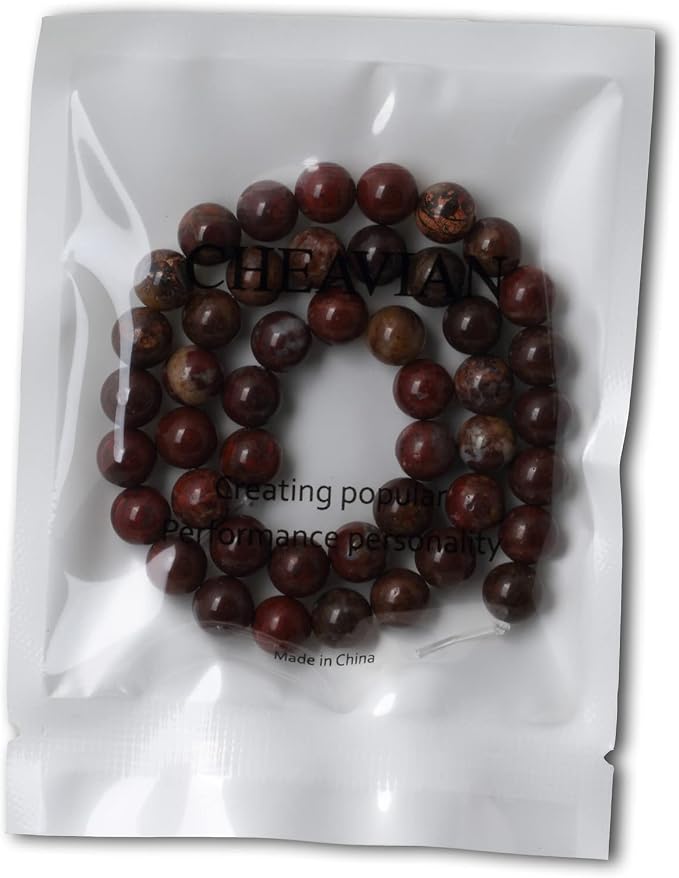 45PCS 8mm Natural Red Brecciated Jasper Gemstone Round Loose Beads Stone Beads - Image 5