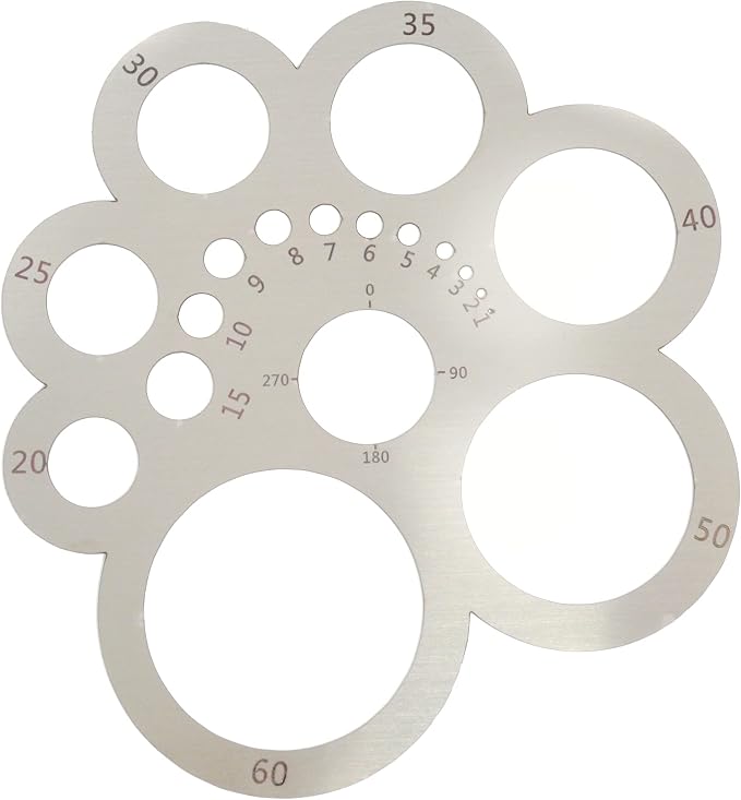 Round Leather Cutting Tool Corner Cutter Circle Drawing Template | Stainless by UPTTHOW
