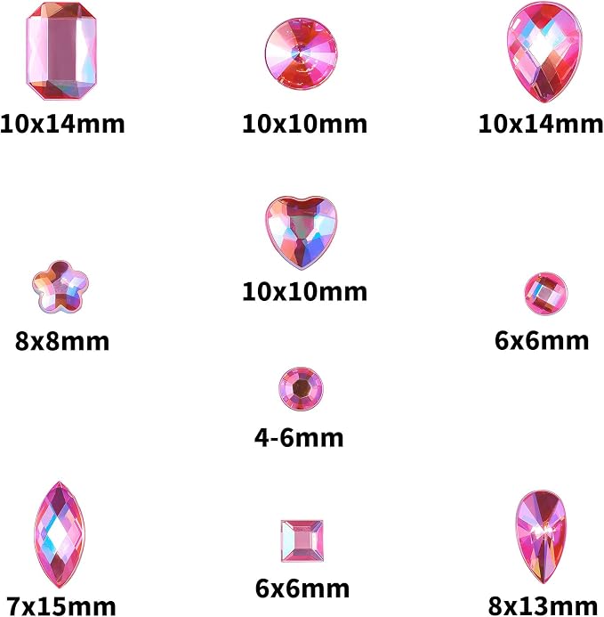 1200 Pcs AB Rhinestones for Bedazzling, Rainbow Effect Craft Gems for Crafting - Image 2
