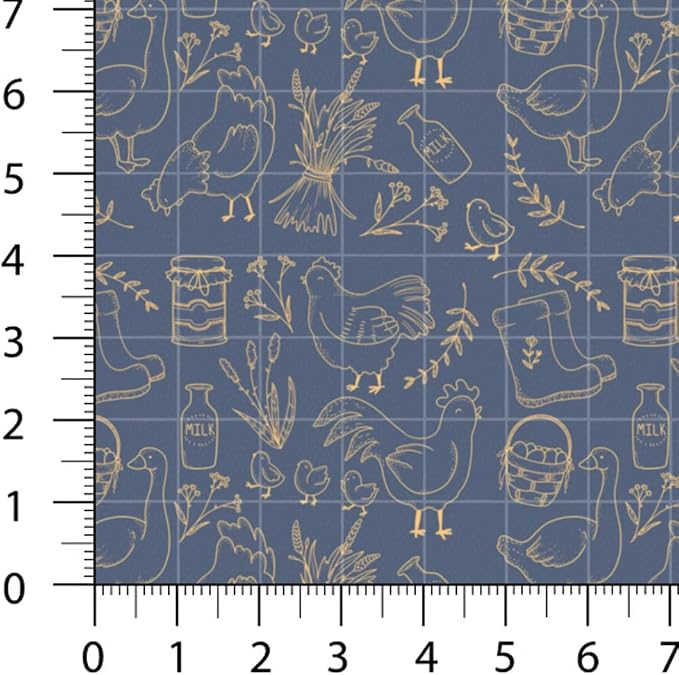 Farm Patchwork Fabric Panel 100x155 cm – 100% Cotton Satin, 6 Coordinated - Image 5