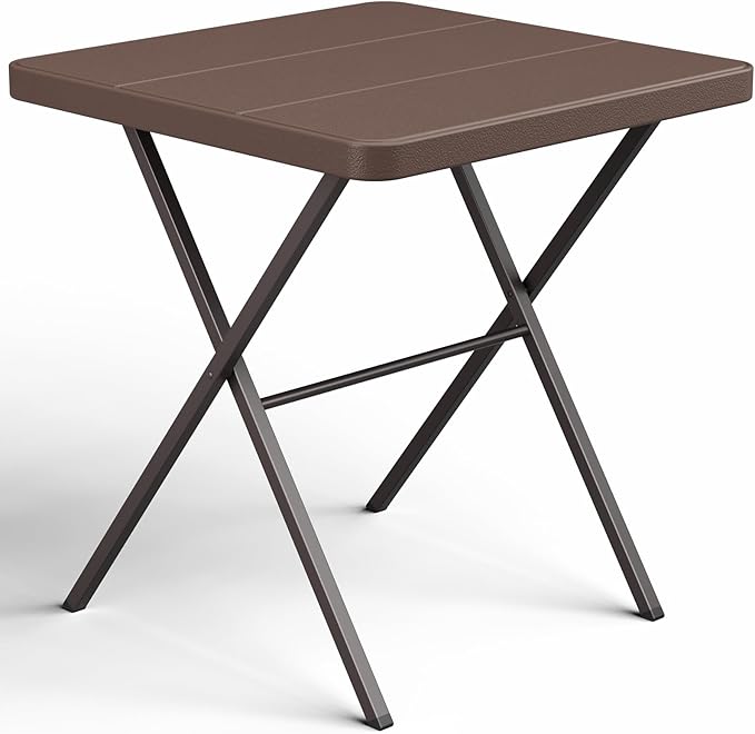 Folding Table, 27 Inch Square Folding Table, No Assembly Portable Camping by FoldingFurniture