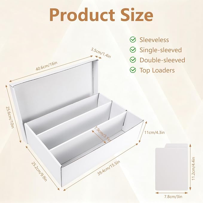 RLAVBL 1 Pack Trading Card Storage Box, Cardboard Card Boxes 2700 Count | - Image 2