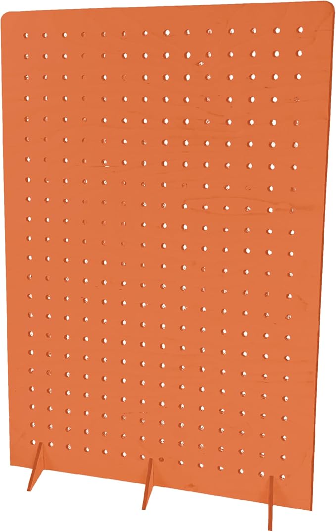 Torched Pegboard Display Stand for Jewelry, Craft Shows, Selling, Vendor Events, Tools, Peg Board Accessories Rack Organizer, XXL 15.75" L x 4.3" W x 23.75" H, Orange