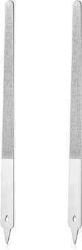 Diamond Dust Nail File Metal Nail File 6 Inch Dust Nail File Diamond Dust Nail Files for Natural Nails Stainless Steel Fingernail Files with Pointed Tip for Manicure, Pedicure(2 PCS)