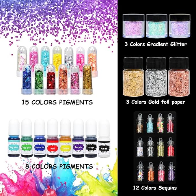 KISREL UV Resin Jewelry Making Kit - 500g Crystal Clear UV Resin - Image 5