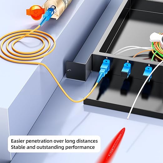 Visual Fault Locator, 30-50KM Fiber Optic Cable Tester Meter VFL Red Light Pen Light Source Testers