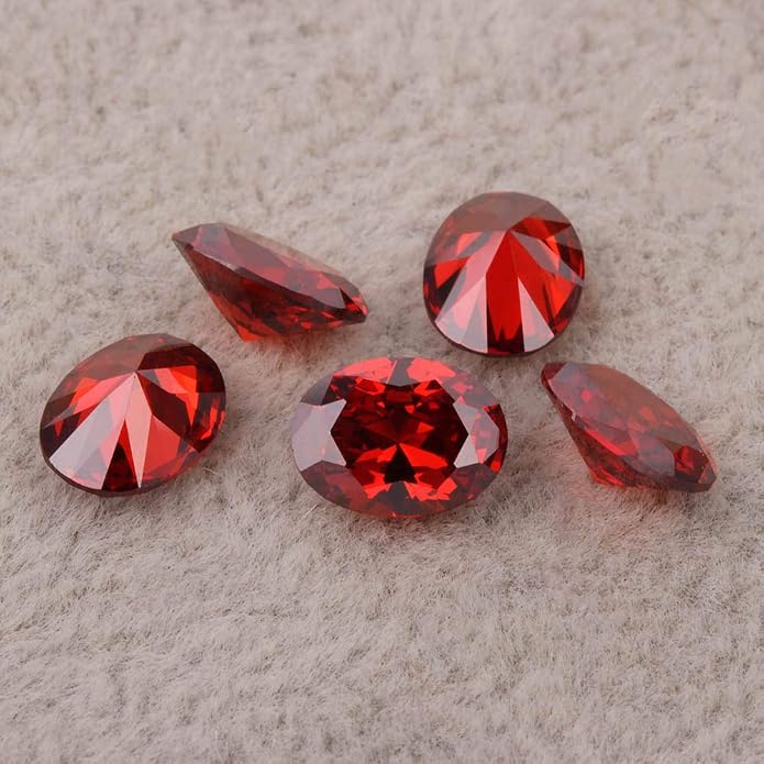 Ximimark 10Pcs Oval Shape Cut Red Mozambique Loose Gemstone 7x5mm - Image 4