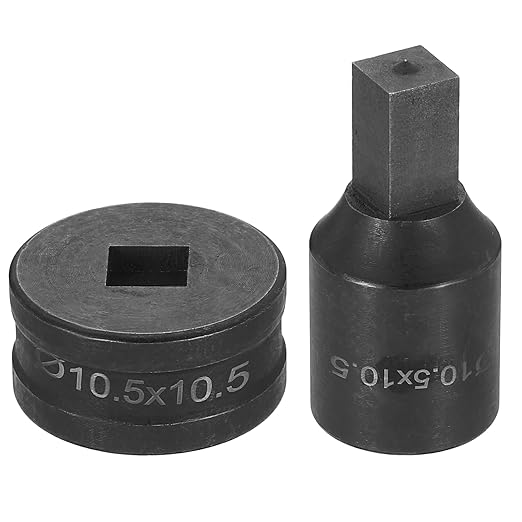 HARFINGTON Hydraulic Hole Punch Die 10.5x10.5mm Square Hole 40Cr Steel Electric Punching Kit for CH70 Electric Punching Machine, Black