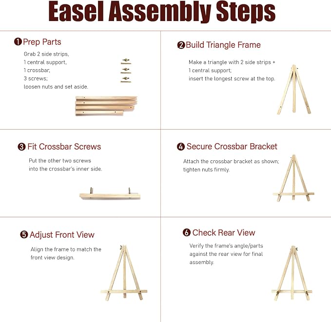 6 Pack 9 Inch Wood Easels, Table Top Easels - Image 7