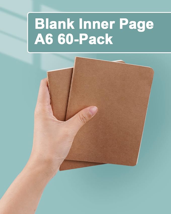 Small Notebook Bulk 60 Packs Pocket Journal Blank A6 Kraft Notepads - Image 4