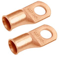 SELTERM 2pcs 3/0 AWG 1/2" Stud Copper Wire Lugs, Ring Terminals, Battery Cable Ends, 000 Gauge Ring Terminal Connectors, UL Heavy Duty Bare Copper Eyelets Battery Terminal Connectors