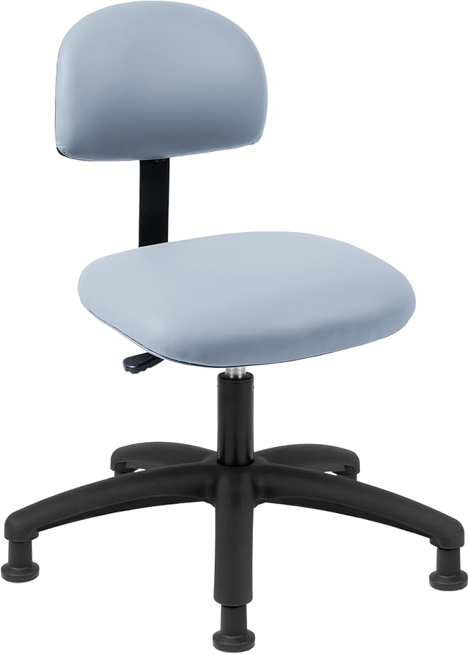 Chair Master FSS Series Square seat Low (17"-23") seat Height Chair. Vinyl-for Office, Garage, Desk, Shop, Computer, Doctor, Medical, Easy to Clean! NO Footring (Gray, Low, Glides)