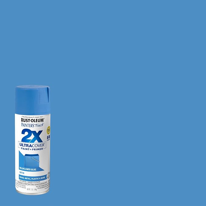 Rust-Oleum Painter's Touch 2X Spray Paint, Satin Wildflower Blue | Indoor and - Image 2