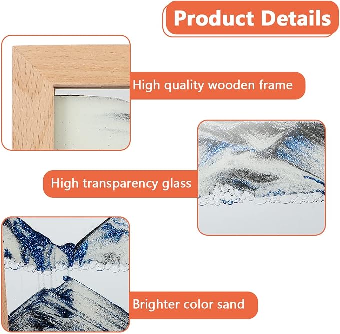 Bochino Moving Sand Art Picture Dynamic Sand Picture 3D Sand Art Frame - Image 3