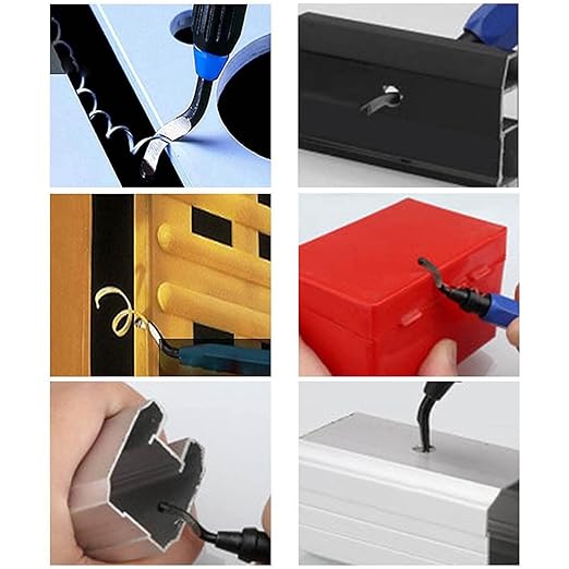 Deburring Tool with 2 Handles and 20 Pcs High Speed Steel Blades, Burr Remover Hand Tool for Resin, Plastics, Copper Pipes, PVC, and 3D Printing Works, Edge Burr Removing Tool