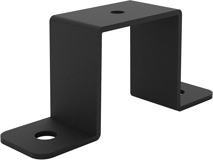 4Pcs Black Strap Heavy Duty Wood Deck Fence Tie for 1.5"x1.5" Post U-Shaped Pipe Clamp Bracket Gazebo Mounting Brackets