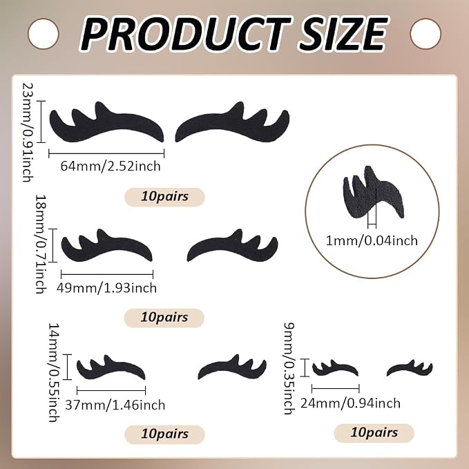FINGERINSPIRE 40 Pairs Felt Eyelashes - Image 2
