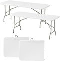 Elevon Folding Table Set of 2, 6 Feet Heavy Duty Fold-in-Half Utility Table by ELEVON