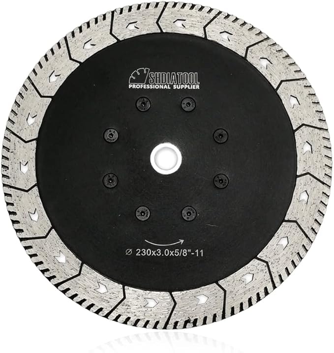 SHDIATOOL 9 - Inch Diamond Saw Blades Cutting Disc Two-in-One Design Cut Grind Sharpen Marble Granite Concrete and Bricks 5/8"-11