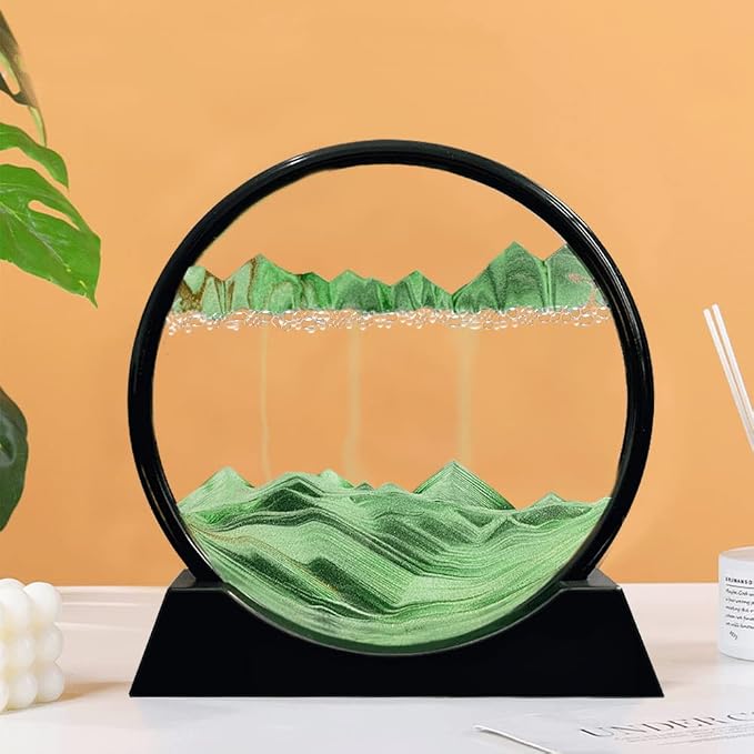 Aoderun Moving Sand Art Picture Round Glass 3D Deep Sea Sandscape in Motion - Image 3